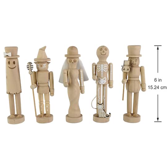 6" Halloween Icons DIY Wood Nutcracker Set by Make Market®